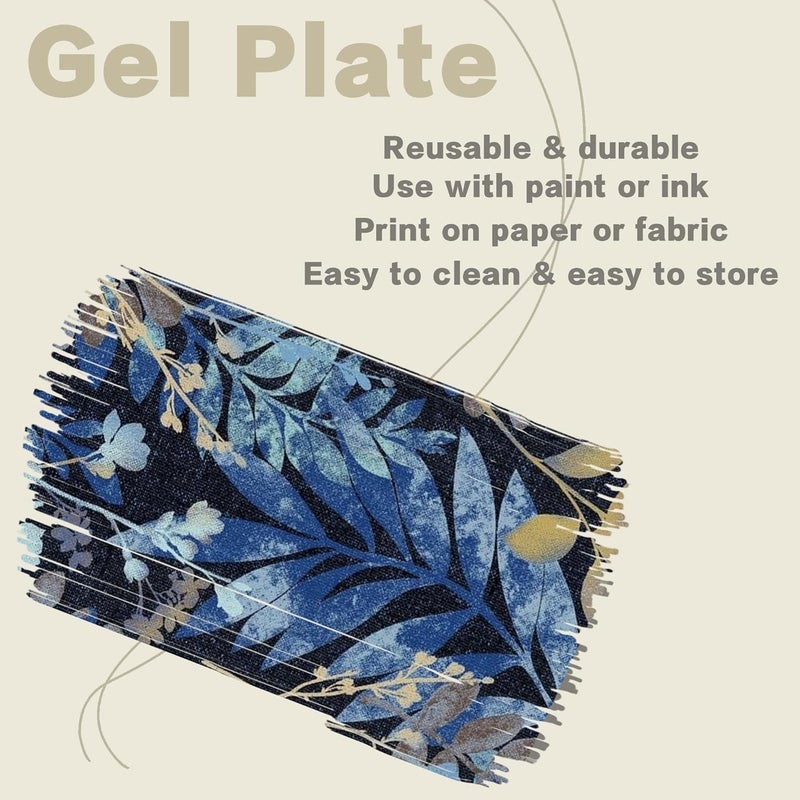 BuzzBright Gel Printing Plate kit, Complete Printmaking Set with 5”X7” Gelatin Plate, Brayer, Printmaking Paper, Acrylic Paint and Essential Tools for Mixed Media Art, Monoprinting, Card Making - Image 4